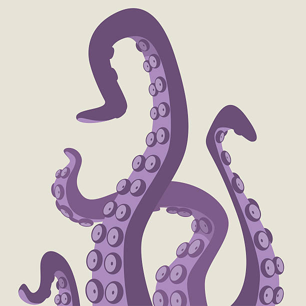 Tentacles Group tentacles of a wild animal like giant octopus tentacle stock illustrations