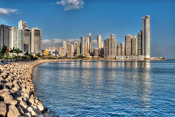 Panama City Panama City skyline and the Panama Bay. panama city panama photos stock pictures, royalty-free photos & images