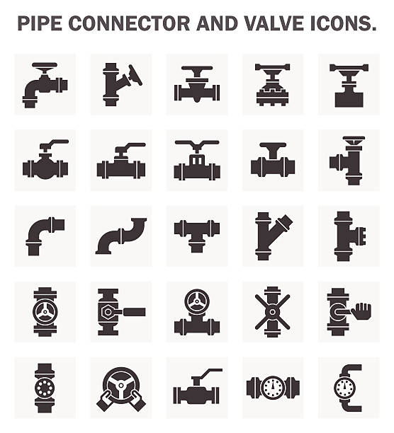 아이콘 - pipe water pipe pipeline steel stock illustrations