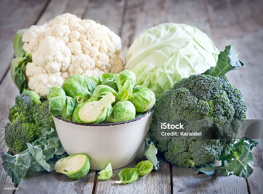 Surtido de cabbages - Foto de stock de Col libre de derechos