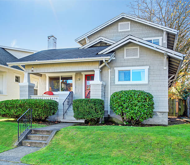 istock Beautiful northwest house with walkway. 478371468