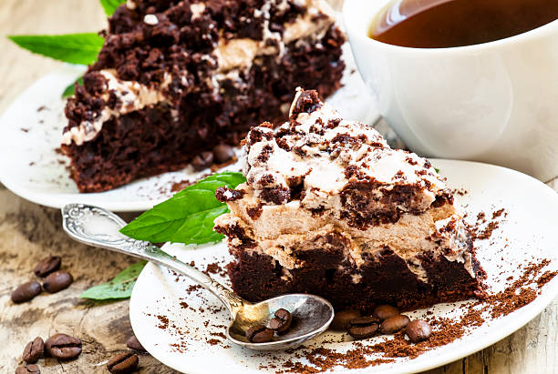 istock Chocolate and coffee cake with butter cream 478373018