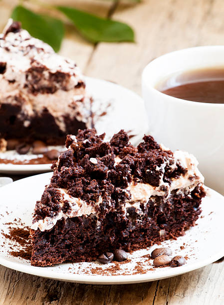 istock Chocolate and coffee cake with butter cream 478373094
