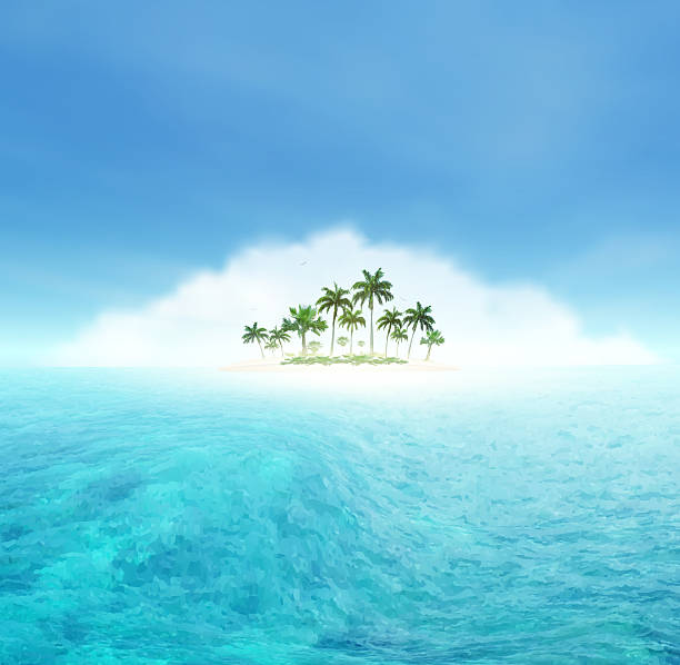 istock Ocean And Tropical Island With Palms 478373106