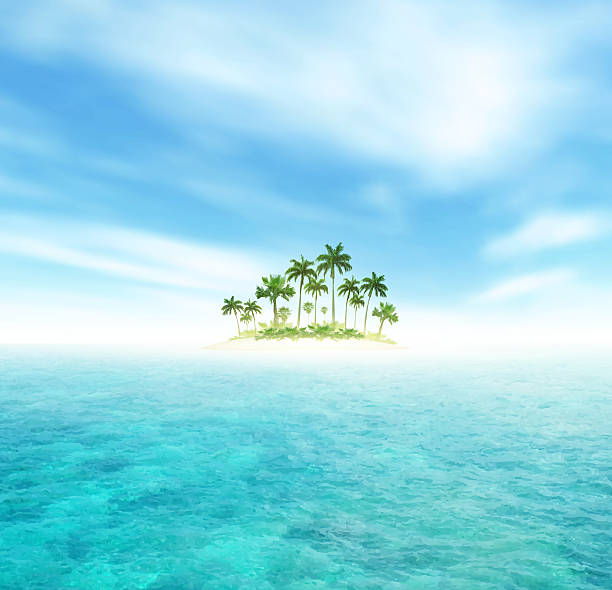 istock Ocean And Tropical Island With Palms 478373110