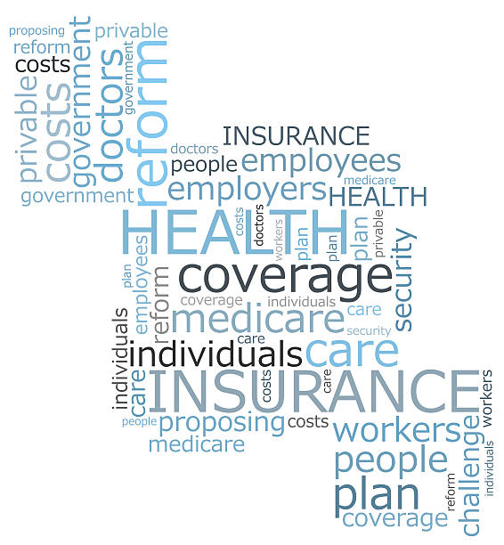 Health insurance word cloud stock photo