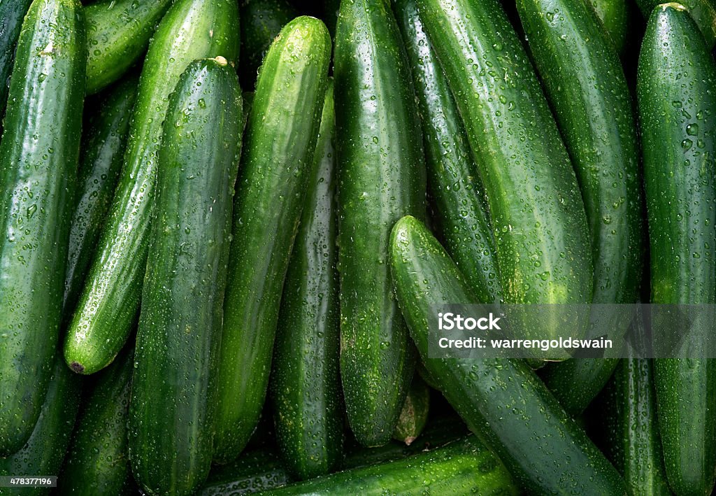 Cucumber background Cucumber Raw fruit and vegetable backgrounds overhead perspective, part of a set collection of healthy organic fresh produce Cucumber Stock Photo