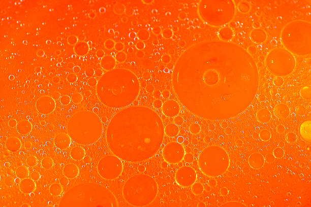 Bubble oil Abstract composition background, orange crush soda pop