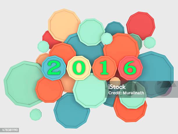 New Year 2016 Stock Photo - Download Image Now - 2015, 2016, Abstract