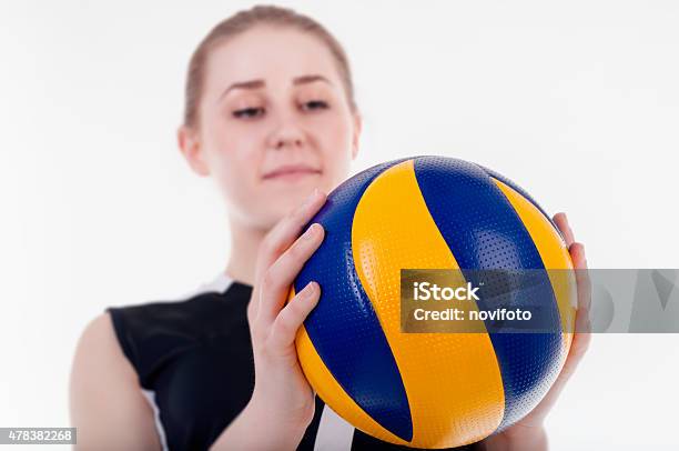 Girl Is Holding A Volleyball Closeup Stock Photo - Download Image Now - 2015, Achievement, Activity