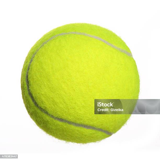 Tennis Ball Isolated On White Closeup Stock Photo - Download Image Now - Tennis Ball, Photography, Circle