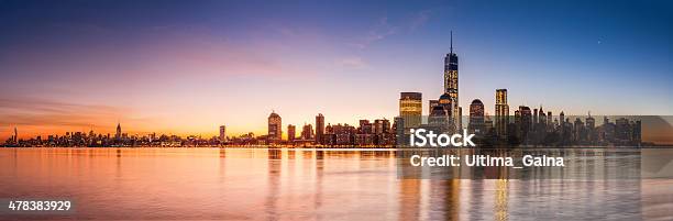 New York Panorama At Sunrise Stock Photo - Download Image Now - New York City, Hudson River, Manhattan - New York City