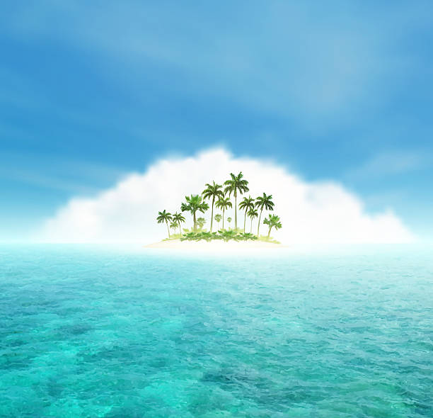 istock Ocean And Tropical Island With Palms 478385916