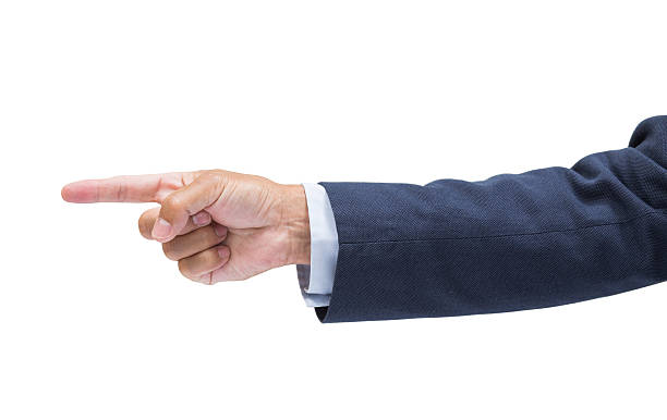istock Businessman hand pointing isolated on white background with clip 478386288