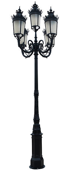 istock Vintage Lamp Post Street Road Light Pole isolated on white 478392929
