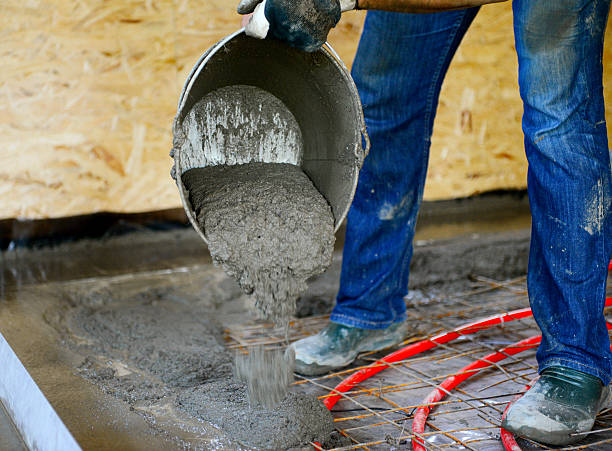 istock Warm water floor,pouring concrete floor 478393262