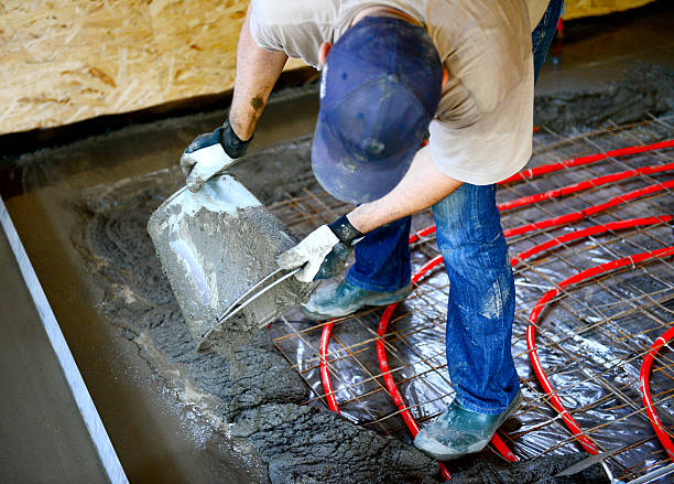 istock Warm water floor,pouring concrete floor 478393264