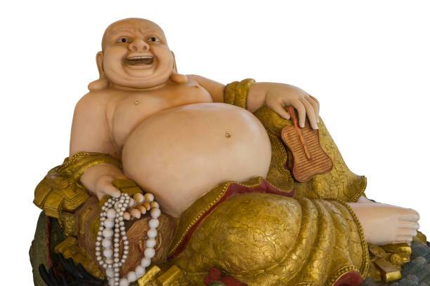 ridere statua del buddha - buddha laughing guru smiling foto e immagini stock