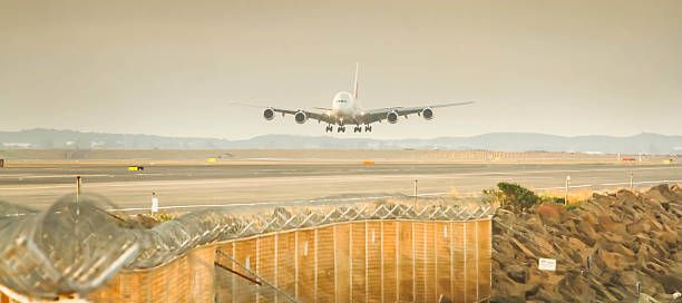 istock Airbus A380 airliner landing 478393429