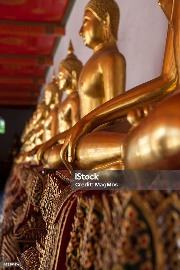 Buddhas in Wat Pho - Bangkok , Thailand Buddhas in Wat Pho - Bangkok - Thailand 2015 Stock Photo