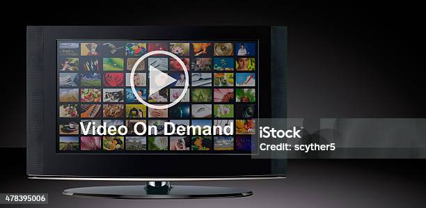 Video On Demand Vod Service On Tv Stock Photo - Download Image Now - Video On Demand, Ordering, Television Industry