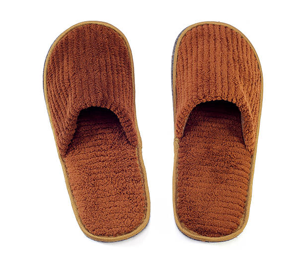 istock brown home slippers on white background 478395300
