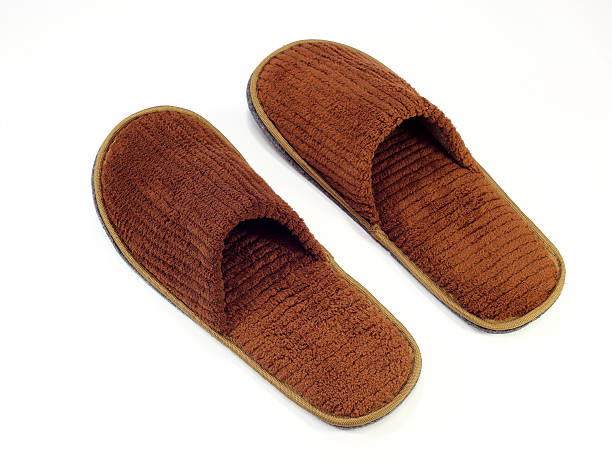 istock brown home slippers on white background 478395332