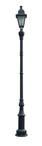 istock Vintage Lamp Post Street Road Light Pole isolated on white 478395507
