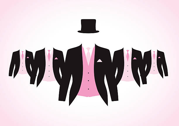 세트마다 수트 - necktie pink shirt luxury stock illustrations