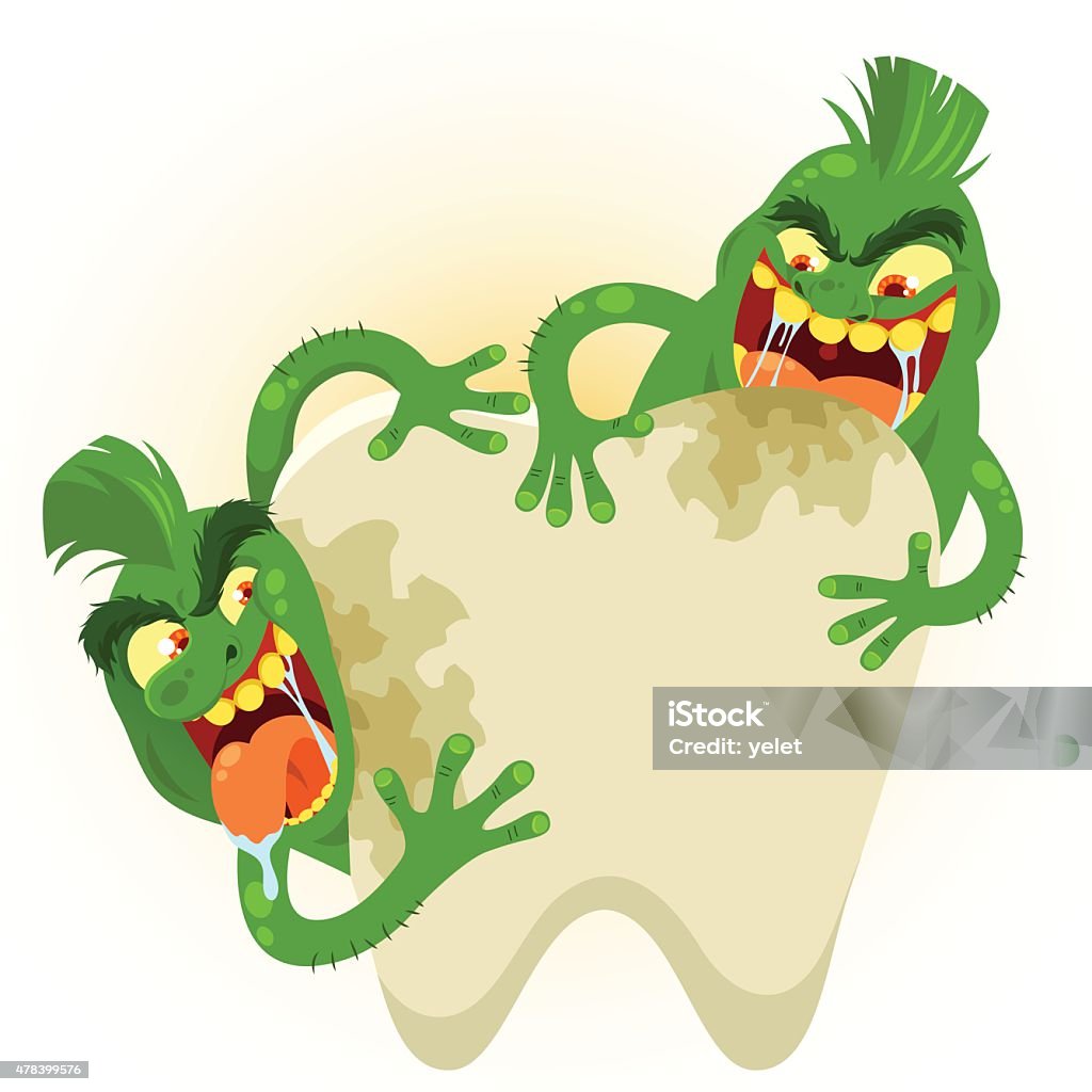 tooth germs cartoon germs destroying a tooth Cartoon stock vector