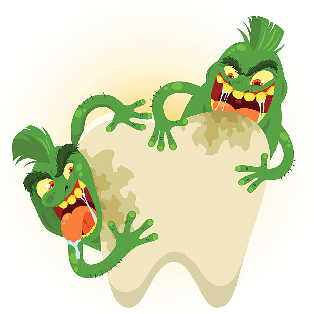 tooth germs cartoon germs destroying a tooth clip art of a yuck mouth stock illustrations