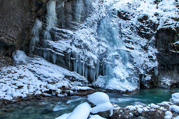Partnachklamm gorge in Bavaria, Germany, in winter Partnachklamm gorge in Bavaria, Germany, in winter partnach gorge stock pictures, royalty-free photos & images