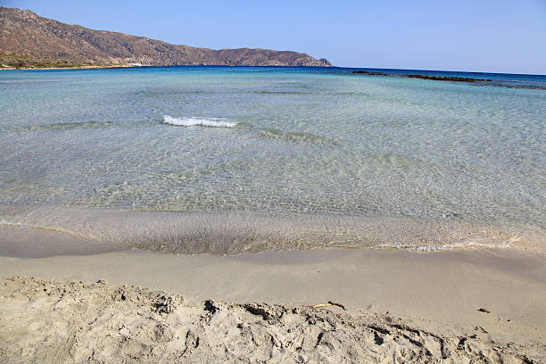 istock Shallow clear sea with pink sand beach at Elafonisi, Crete 478401593