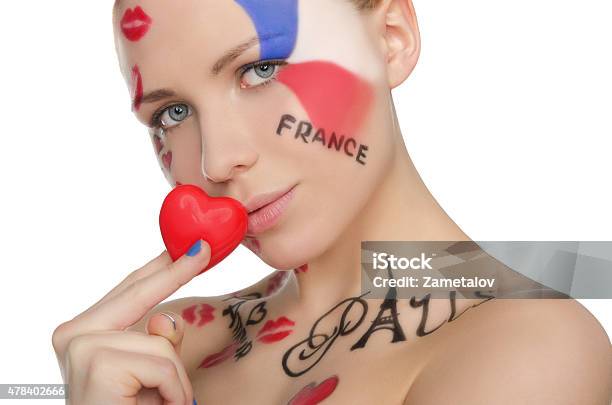 Portrait Of Charming Woman To French Theme Stock Photo - Download Image Now - 20-29 Years, 2015, Abstract