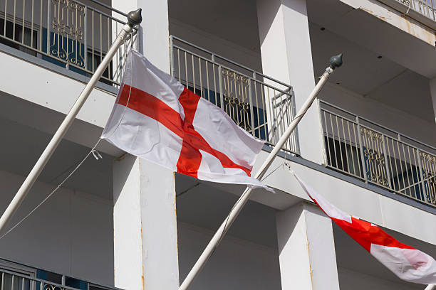 st. georges flags - english flag st george flag st stock-fotos und bilder
