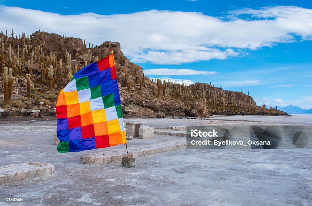 Incahuasi island in Salar de Uyuni, Bolivia 2015 Stock Photo