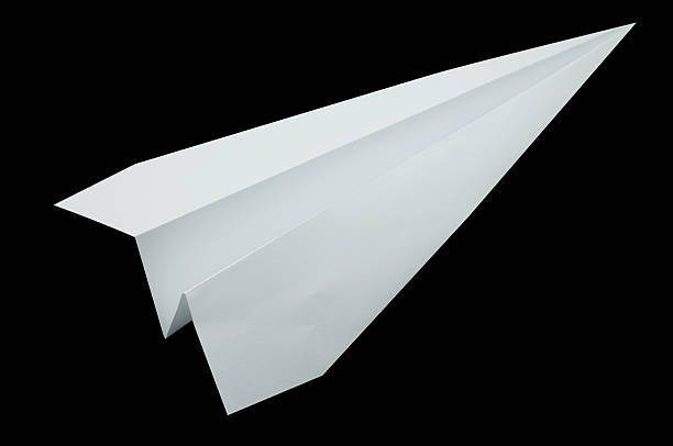 istock Airplane origami, folding paper in airplane shape, white color 478408248