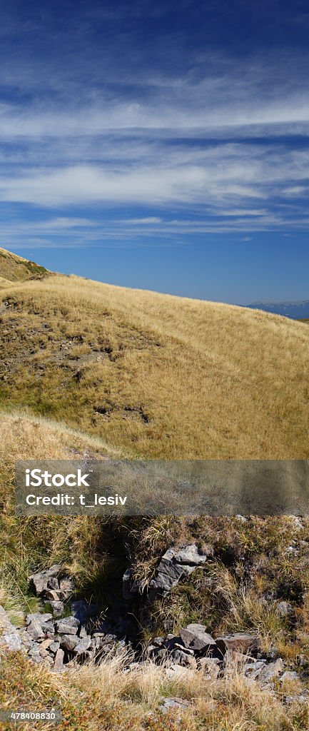 Mountain slope Carpathians National Park, Biosphere Reserve 2015 Stock Photo