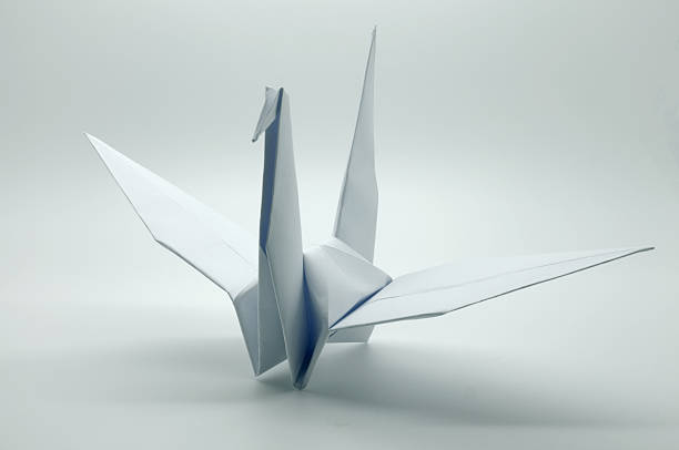 istock White origami crane, bird, paper 478413206