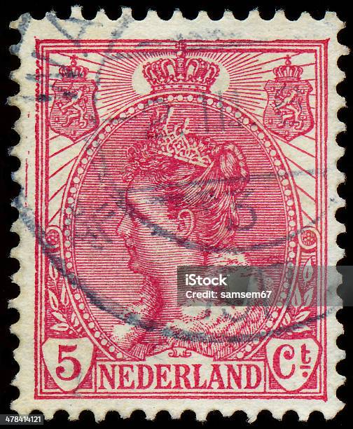 Stamp Printed In Netherlands Shows Portrait Of Queen Wilhelmina Stock Photo - Download Image Now