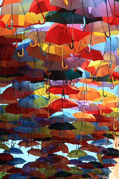 istock Street decorated with colored umbrellas.Madrid,Getafe, Spain 478414447