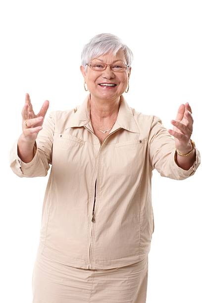 istock Happy grandmother with arms wide open 478414461