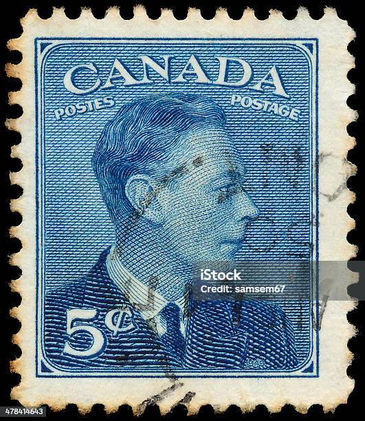 Stamp Printed By Canada Shows King George Vi Stock Photo - Download Image Now - Postage Stamp, 1949, Adult
