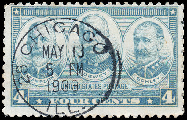 istock Stamp printed by USA shows image of Sampson, Dewey, Schley 478414841