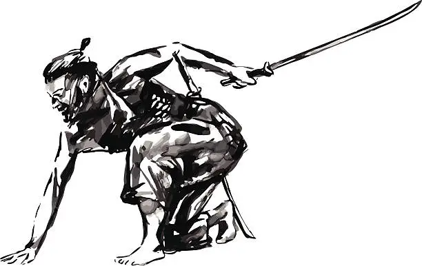 Vector illustration of Samurai
