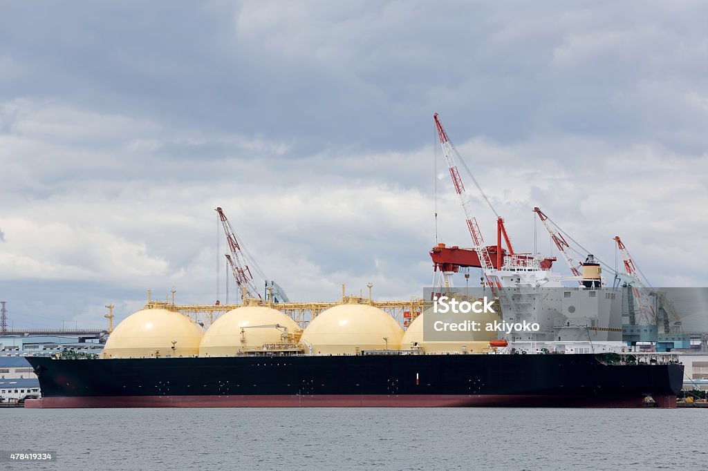 LNG cargo ship LNG cargo ship docked in the port　 Natural Gas Stock Photo