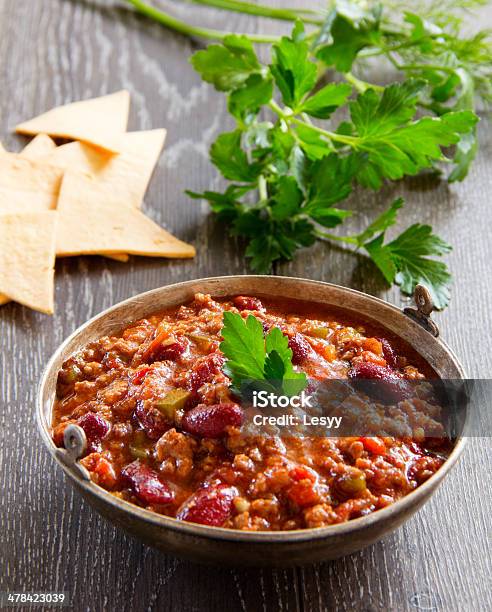 Mexican Chili With Meat Stock Photo - Download Image Now - Bean, Beef, Brown