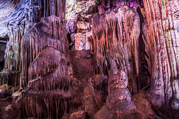 Amazing Formations in Ledenika Cave stock photo