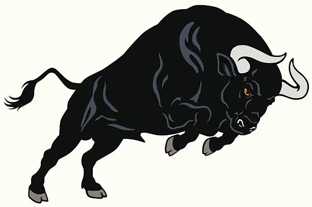 Vector illustration of angry bull