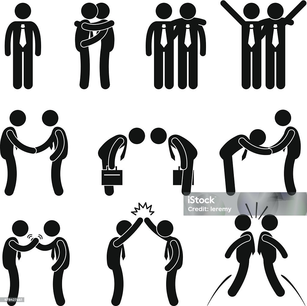 Business Manner Greetings Gesture Stick Figure Pictogram Icon Stock  Illustration - Download Image Now - iStock